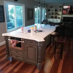 Brea Orange County custom kitchen cabinets and granite island