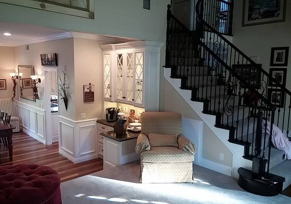 Brea Orange County kitchen cabinets and custom staircase