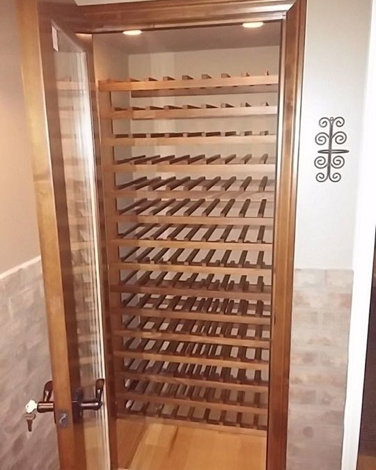 Coat Closet Transformed to Wine Cellar